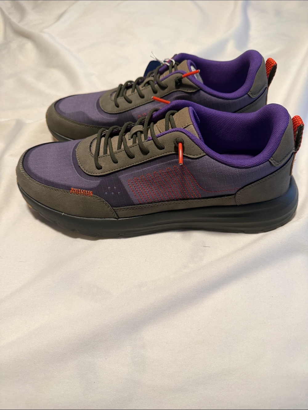 Hey Dude Men's Sirocco Alta Hype Purple & Gray Sneakers with Orange Accents